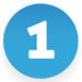 blue circle with white number one in the center