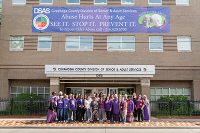 Group of employees outside of the DSAS building.