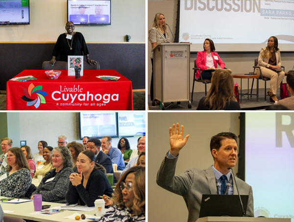 Collage of poeple at event for Livibale Cuyahoga Housing event.