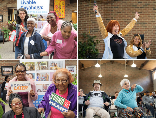 Collage of people at event for Livibale Cuyahoga Social Participation event.