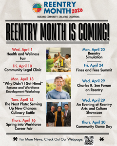 REENTRY AWARENESS MONTH PRINTABLE CALENDAR
